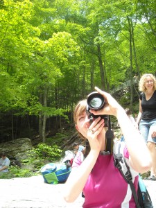 My sister with her SLR