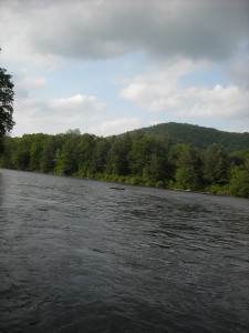 Upriver from where I was fishing