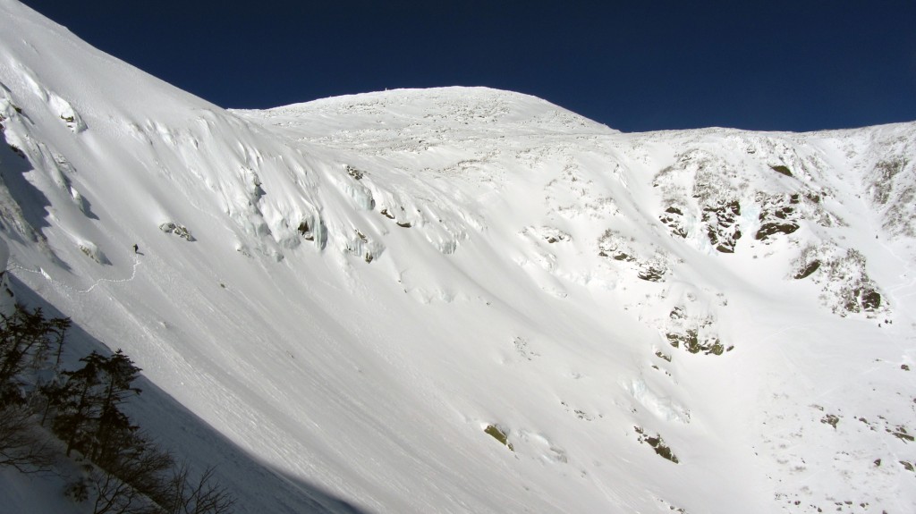 Looking across the bowl to the summit.