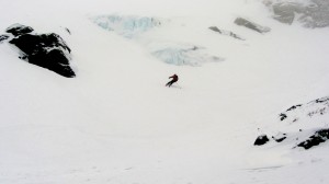 Rob on edge passing the lunch rocks