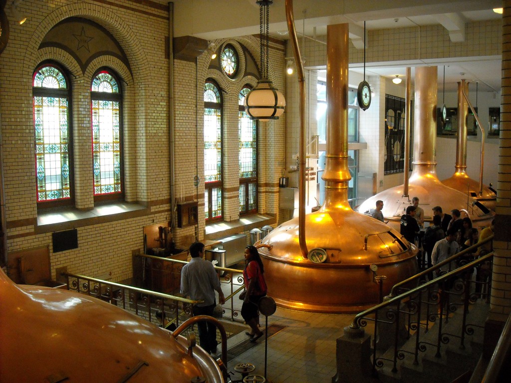 Inside the Heineken Brewery.