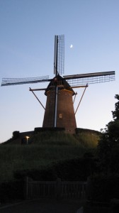 The Wijchen working mill at dusk.