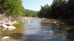 Wild River crossing Our first encounter with the Wild River Sunday morning.