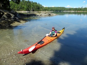 My sister in her personal boat.  That I have no chance of getting into.